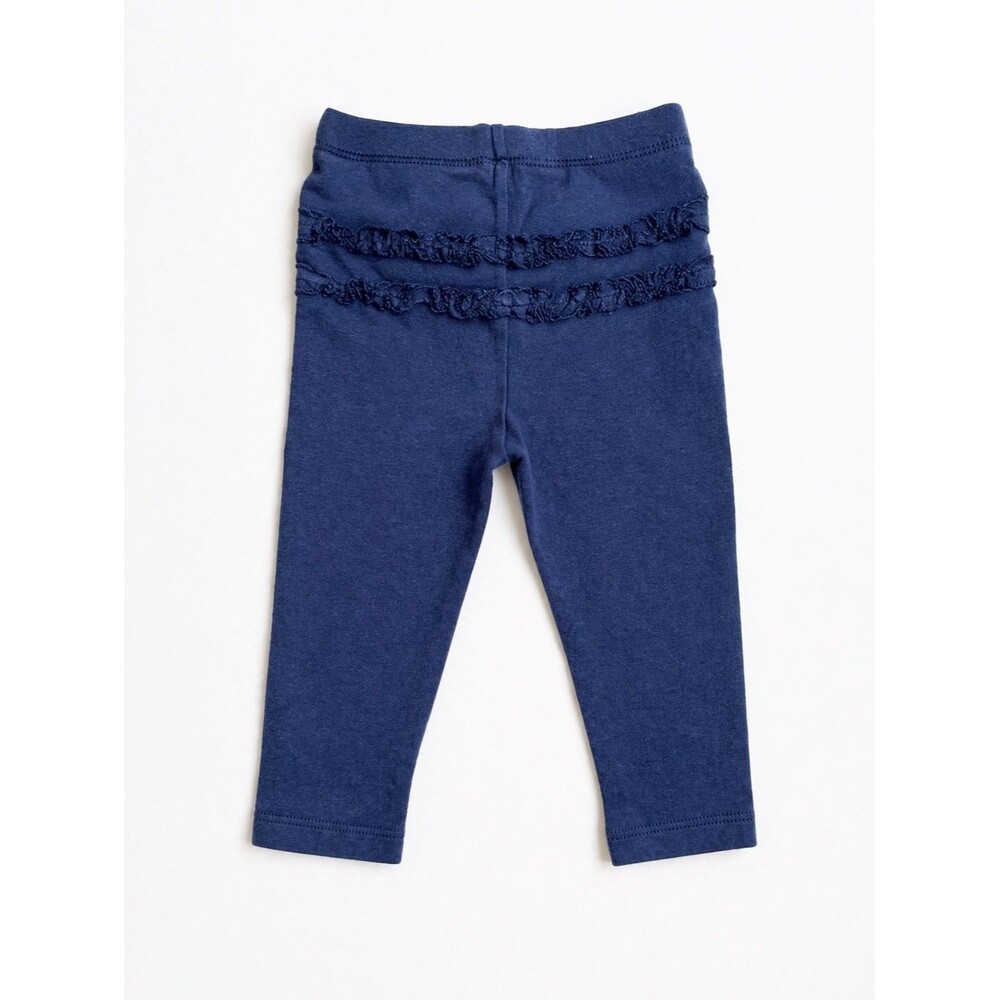 Carter’s Baby Girl Blue Ruffle Butt Leggings 18M Soft Cotton Pants Toddler